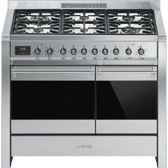 Smeg A2-81 100cm Opera Dual Fuel Range Cooker, Stainless Steel
