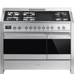 Smeg A3-81 Dual Fuel Range Cooker, Stainless Steel