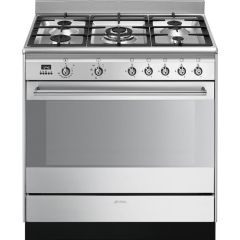 Smeg SUK91MFX9 90cm Concert Dual Fuel Range Cooker, Stainless Steel