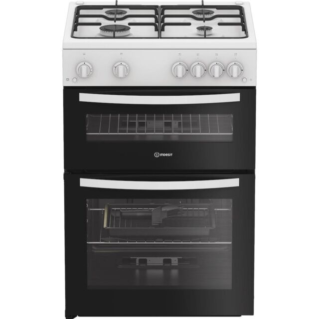 Indesit IDG6GW Freestanding 60cm Gas Double Cooker - White
