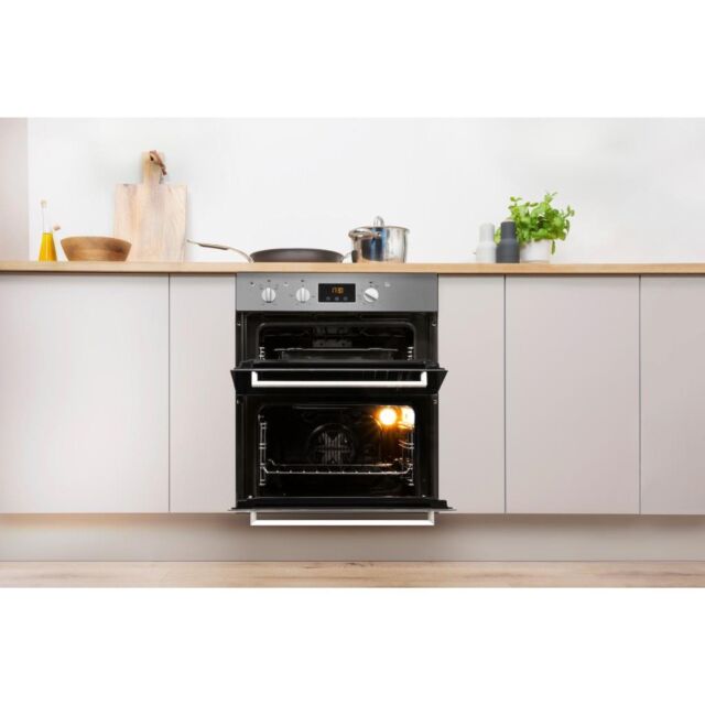 Indesit Aria IDU 6340 IX Electric Built-Under Oven - Stainless Steel and Black