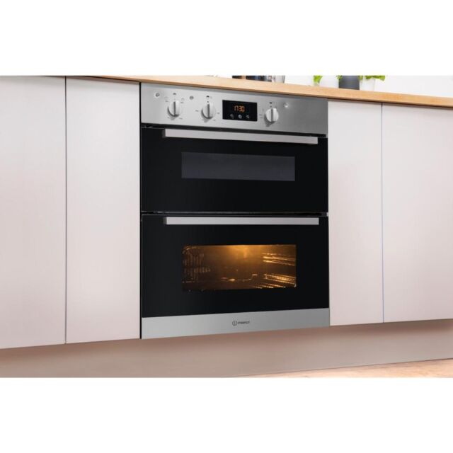 Indesit Aria IDU 6340 IX Electric Built-Under Oven - Stainless Steel and Black