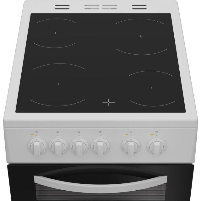 Indesit ITE5VMW Freestanding 50cm Electric Cooker with Ceramic Hob