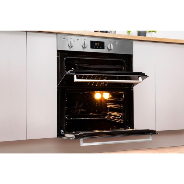 Indesit Aria IDU 6340 IX Electric Built-Under Oven - Stainless Steel and Black