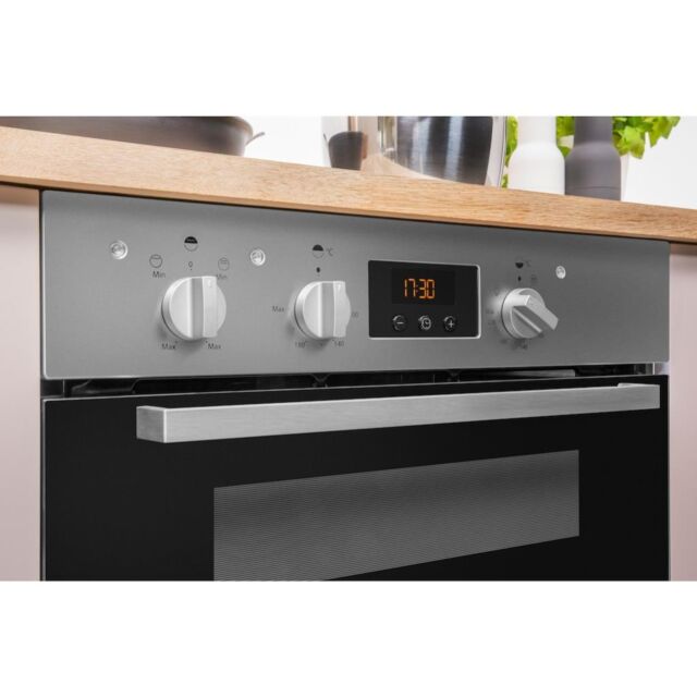 Indesit Aria IDU 6340 IX Electric Built-Under Oven - Stainless Steel and Black