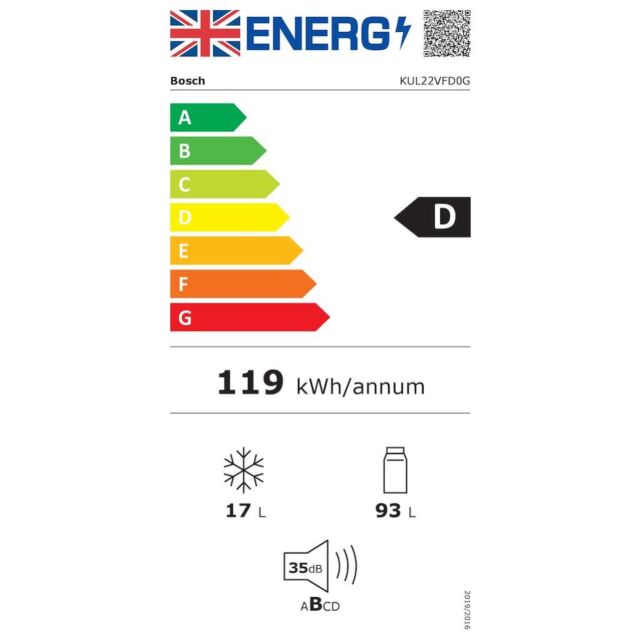 Bosch KUL22VFD0G, Built-under fridge with freezer section