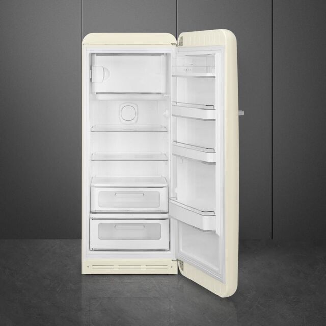 Smeg FAB28RCR5UK 60cm 50s Style Right Hand Hinge Fridge with Icebox, Cream