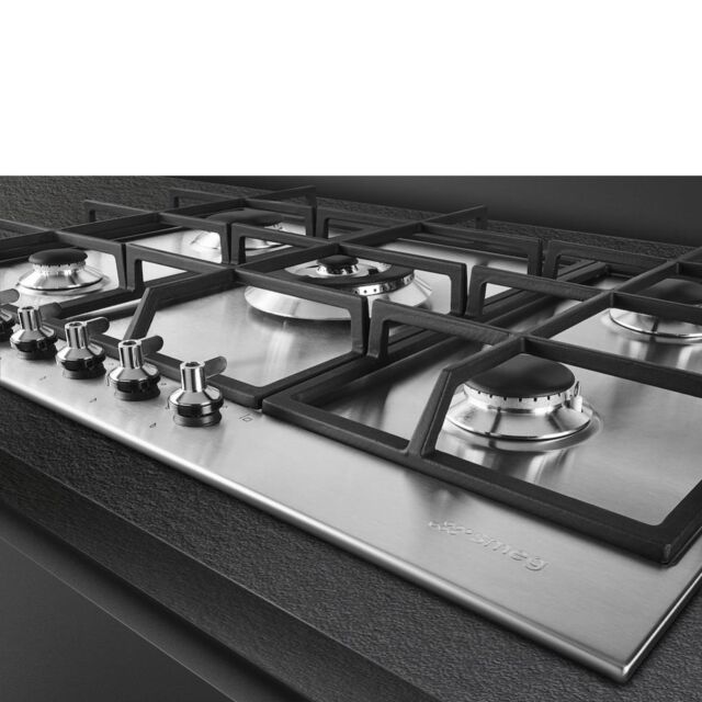 Smeg PX375 73cm Classic Gas Hob, Stainless Steel
